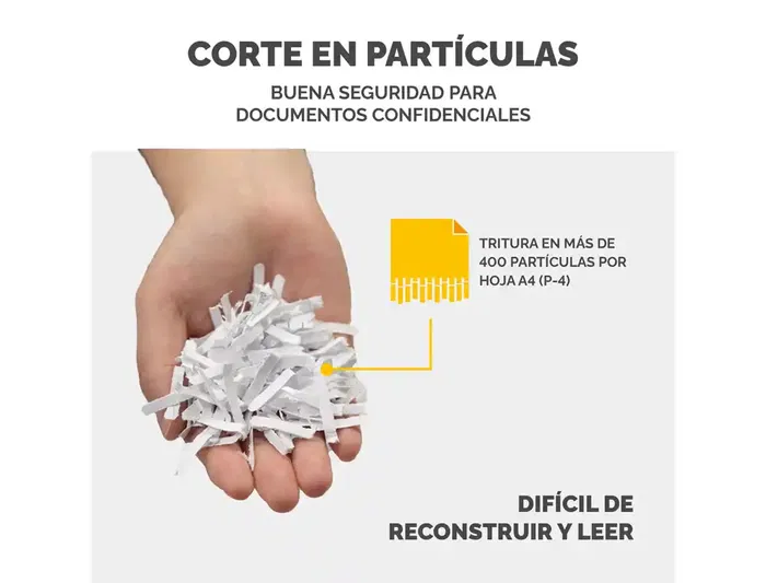 Fix Destructora LX25 Capacidad 6 Hojas Seguridad P4 Partículas Destruye Grapas Clips Tarjetas