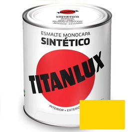Titanlux Esmalte Sintético Amarillo Real 529 750ml para Acero Verjas Puertas Radiadores