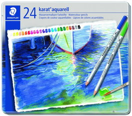Lapices Acuarelables Staedtler 125 Karat Estuche Metal De 24