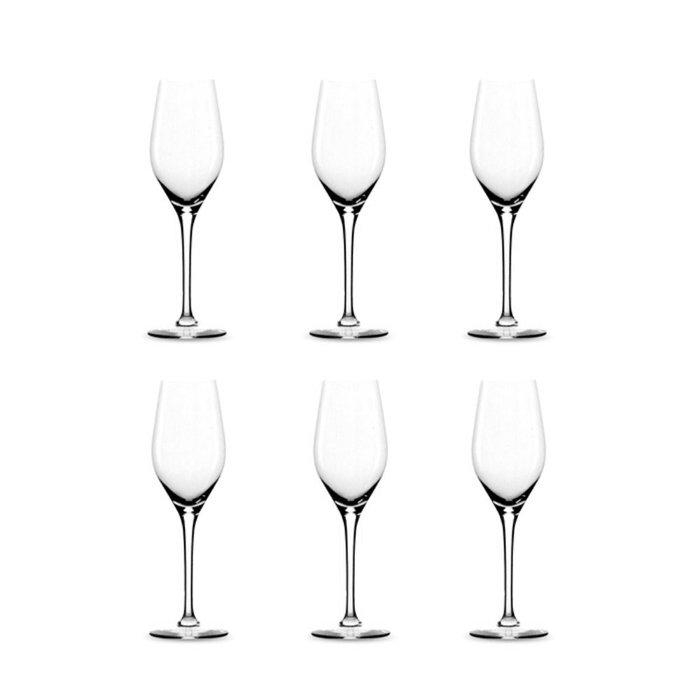 Summa ELBA Copa Champagne, Cristal, Capacidad 27 cl / 26.5 cl, Altura 223 mm, Diámetro 70 mm, Borde Fino (Set de 6)