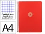 Antartik Cuaderno Espiral A4 Micro - Tapa Foam, 120 Hojas Cuadrícula 5mm 90gr, 5 Bandas, 4 Taladros - Color Rojo