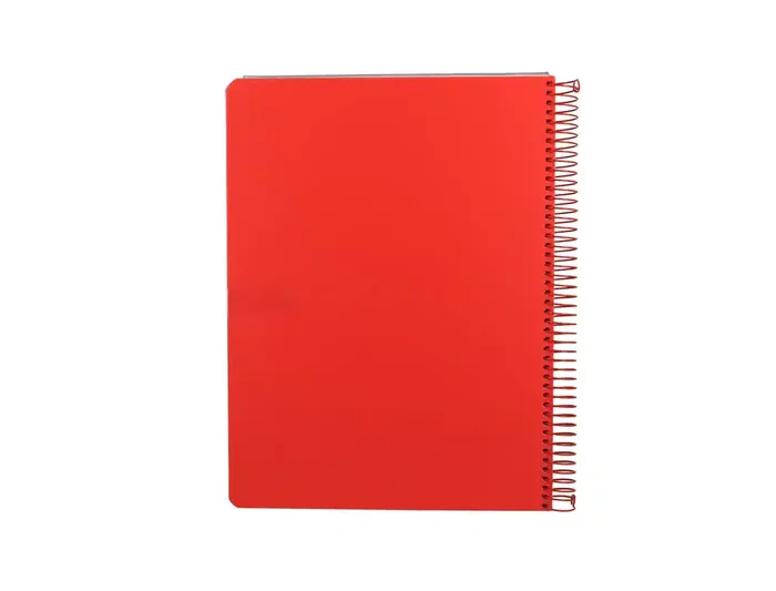 Antartik Cuaderno Espiral A4 Micro - Tapa Foam, 120 Hojas Cuadrícula 5mm 90gr, 5 Bandas, 4 Taladros - Color Rojo