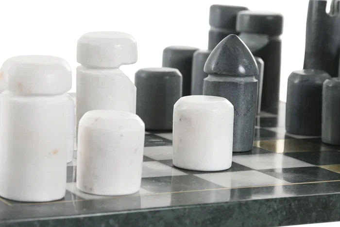 DKD Home Decor Juego de Mesa Ajedrez de Mármol y Latón