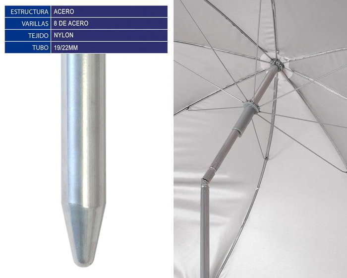 Parasol Orientable Metal Nylon Upf 19-22 mm Multicolor Arcoiris 160 cm 160 cm