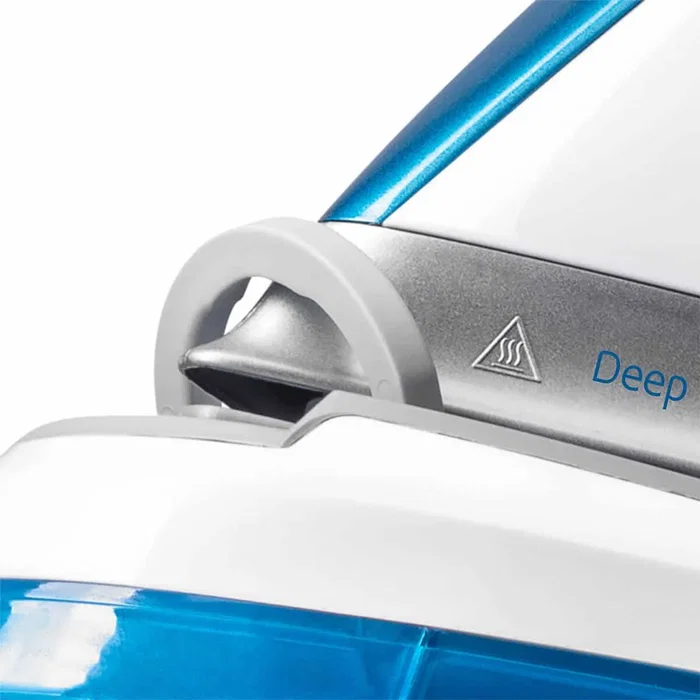 Haeger SG-22W.002A Estación de Plancha de Vapor 2250W con Suela de Cerámica, 1.2L, Vapor 120g/min, Color Azul y Blanco