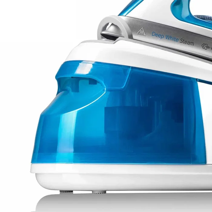 Haeger SG-22W.002A Estación de Plancha de Vapor 2250W con Suela de Cerámica, 1.2L, Vapor 120g/min, Color Azul y Blanco