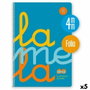 Lamela Set de 5 Cuadernos Espiral Folio 80H 90gr Cuadrovía Azul Fluorescente