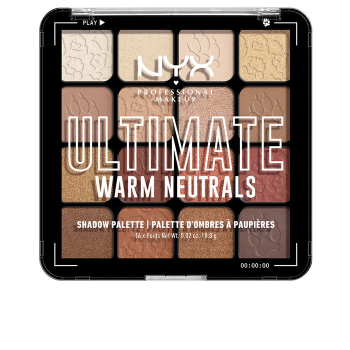 Nyx Professional Makeup Paleta de Sombras Ultimate Shadow Palette #I know that's bright, 16 Tonos, 0.83g c/u, Larga Duración, Vegano