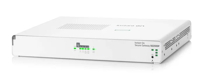 HPE Networking Instant On Secure Gateway SG2505P 5-port SmartRate 2.5G PoE+ 64W HPE Networking Instant On Secure Gateway SG2505P 5-port SmartRate 2.5G PoE+ 64W
