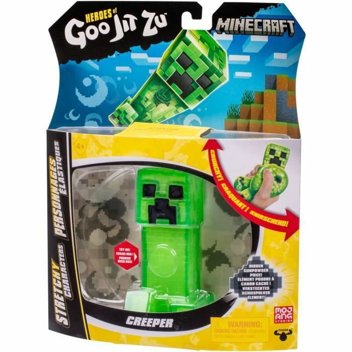 Moose Toys Minecraft Heroes of Goo Jit Zu Meteor Madness Figura elástica Creeper 12 cm