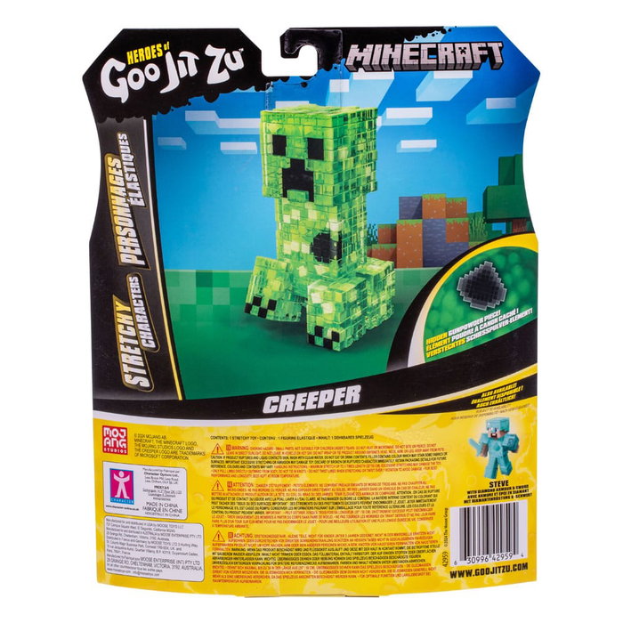 Moose Toys Minecraft Heroes of Goo Jit Zu Meteor Madness Figura elástica Creeper 12 cm