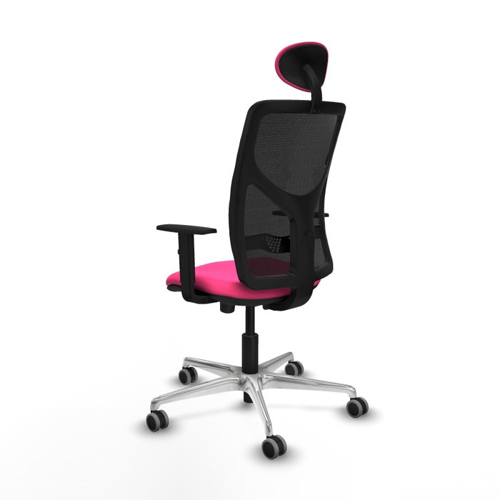 PIQUERAS Y CRESPO Silla de oficina Motilla Rosa y Negro con mecanismo Sincro/Traslack