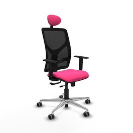 PIQUERAS Y CRESPO Silla de oficina Motilla Rosa y Negro con mecanismo Sincro/Traslack