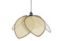 DKD Home Decor Lámpara de Techo de Ratán y Metal Marrón 64x64x23 cm