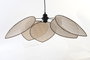 DKD Home Decor Lámpara de Techo de Ratán y Metal Marrón 64x64x23 cm
