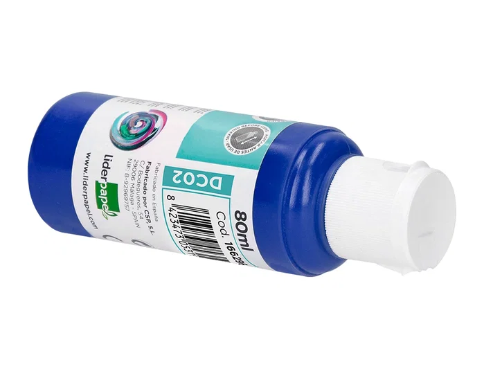 Liderpapel Pintura Acrílica Bote 80 ml Azul Ultramar Multisuperficie Base Agua Colores Vivos Ideal Decoración