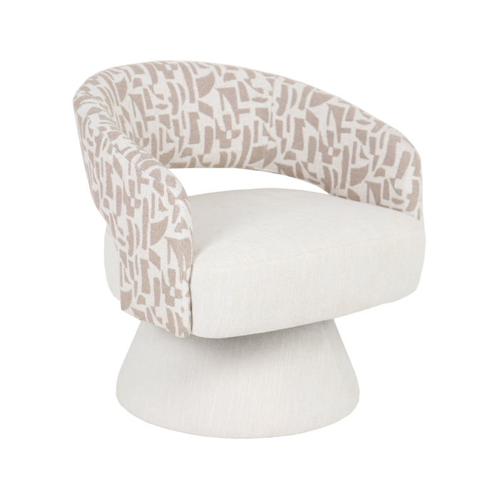 Sillón Giratorio Crema-Beige 71 X 68 X 72 cm