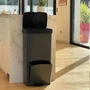 Kitchen Move Papelera de cocina PICEA 70 litros Doble compartimento Gris