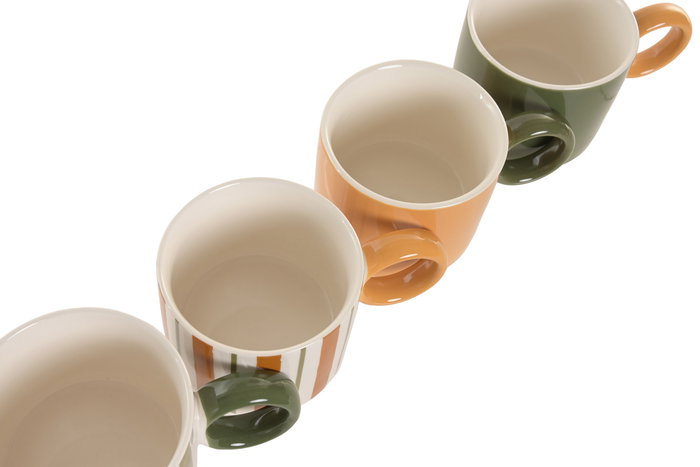 DKD Home Decor Tazas de Porcelana New Bone Surtidas, 400ml DKD Home Decor Tazas de Porcelana New Bone Surtidas, 400ml
