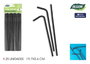Algon Set de 24 Pajitas Reutilizables Negras 197x6 mm