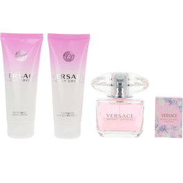 Versace Bright Crystal Eau de Toilette Set Regalo para Mujer - EDT 90ml + Gel Ducha 100ml + Loción 100ml + Muestra 5ml