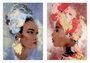 DKD Home Decor Cuadro Africana en Lienzo, Pack de 2, 83x4,5x123 cm