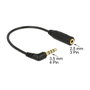 DeLOCK Cable de audio 3,5 mm macho angular a 2,5 mm hembra, 0,175 m