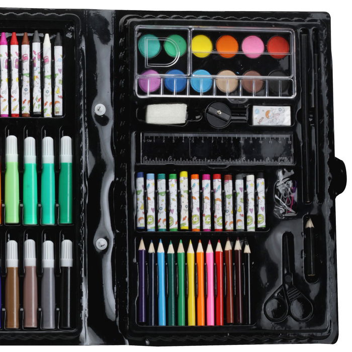 Createur de Genie Maleta de Colorear 86 Piezas con Rotuladores, Crayolas, Ceras, Acuarelas y Lápices