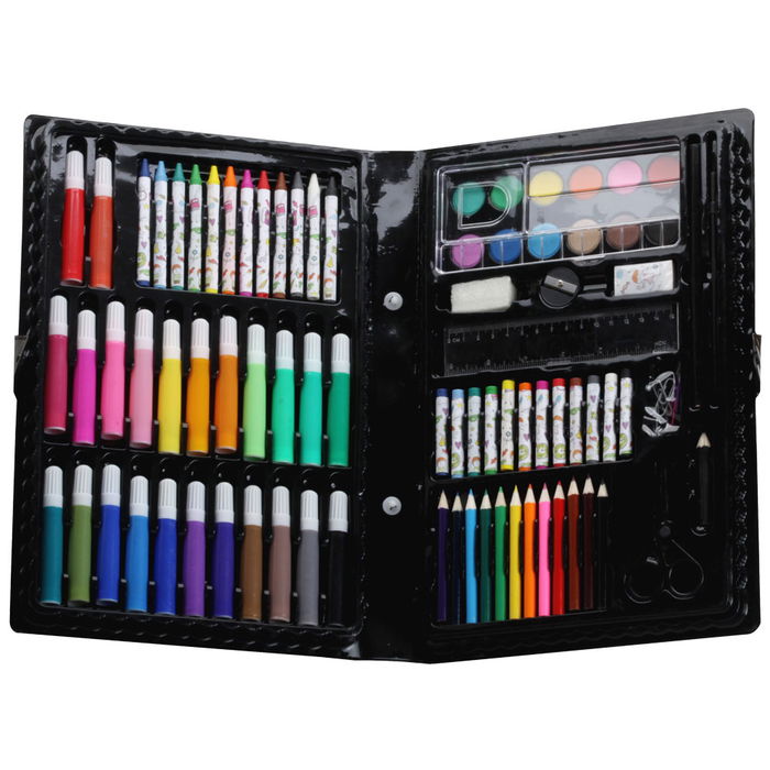 Createur de Genie Maleta de Colorear 86 Piezas con Rotuladores, Crayolas, Ceras, Acuarelas y Lápices