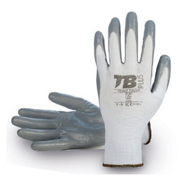 IGARTEX Guantes de Poliéster Blanco con Palma de Nitrilo Gris Talla XL-10