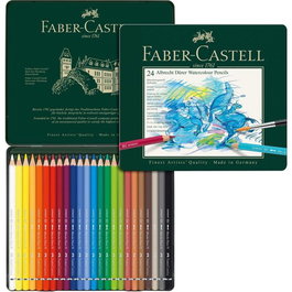 Faber-Castell Albrecht Dürer Estuche de Metal de 24 Lápices Acuarelables