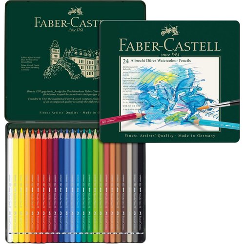 Faber-Castell Albrecht Dürer Estuche de Metal de 24 Lápices Acuarelables Faber-Castell Albrecht Dürer Estuche de Metal de 24 Lápices Acuarelables
