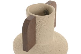 DKD Home Decor Jarrón Crudo Marron Terracota Mango 15 x 31 x 15 cm