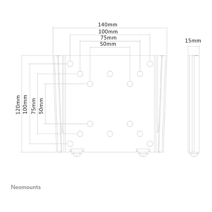 Neomounts FPMA-W25BLACK Soporte de pared ultra plano para pantallas de 10-30 pulgadas