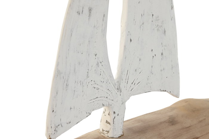 DKD Home Decor Decoración Barco Blanco y Natural