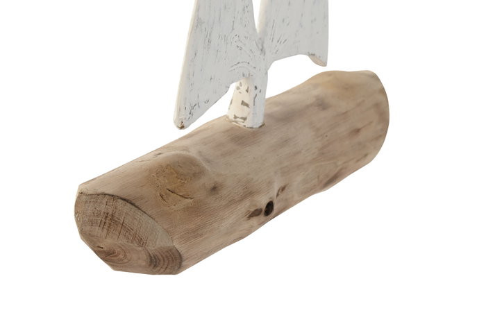 DKD Home Decor Decoración Barco Blanco y Natural