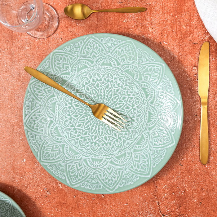 Home Deco Factory Plato Llano Mirage Cerámica Verde Diámetro 27 cm Home Deco Factory Plato Llano Mirage Cerámica Verde Diámetro 27 cm