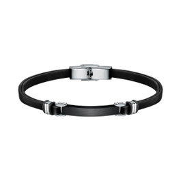 Sector Pulsera de Cuero Sintético Negro 22cm SZV92