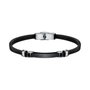 Sector Pulsera de Cuero Sintético Negro 22cm SZV92