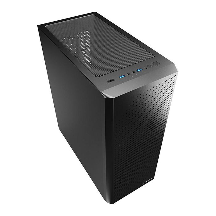 SHARKOON VS9 Midi Tower Negro ATX, micro ATX, Mini-ITX para PC con Gestión de Cables y Puertos USB 3.0