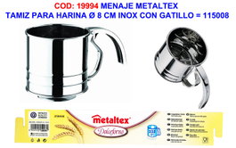 Metaltex Tamiz para Harina 8 cm Inox con Gatillo