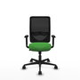 PIQUERAS Y CRESPO Silla de oficina Zulema con mecanismo Sincro, Verde y Negro