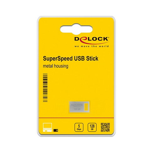 DeLOCK Stick USB 3.2 Gen 1 Memoria 128GB Carcasa Metal