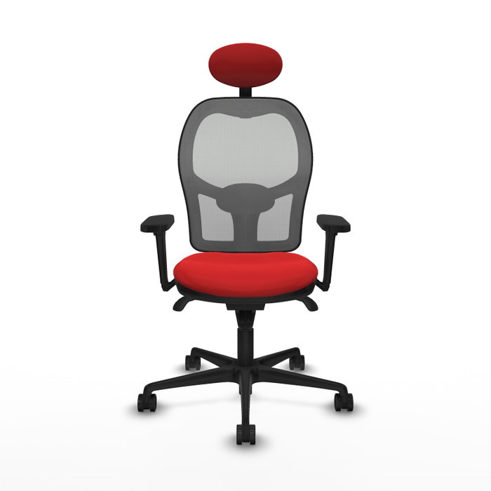 PIQUERAS Y CRESPO Silla de oficina Jorquera con mecanismo Sincro, Rojo y Gris