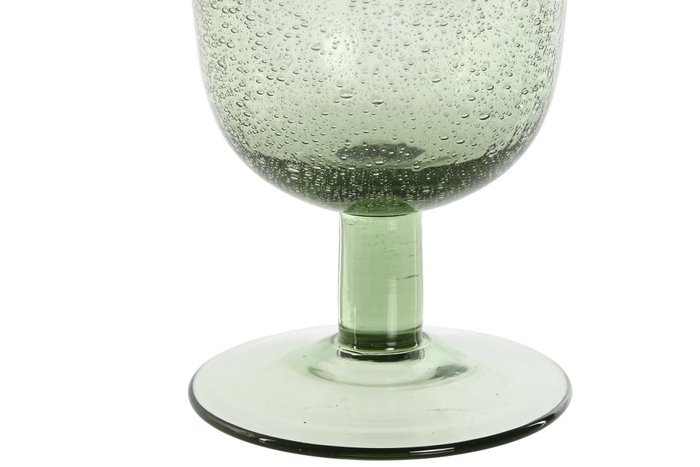 DKD Home Decor Set de 6 Copas de Cristal Burbujas Verde 300ml