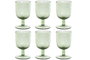 DKD Home Decor Set de 6 Copas de Cristal Burbujas Verde 300ml