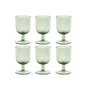 DKD Home Decor Set de 6 Copas de Cristal Burbujas Verde 300ml