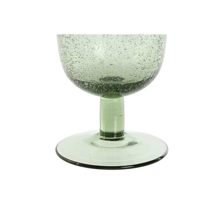 DKD Home Decor Set de 6 Copas de Cristal Burbujas Verde 300ml