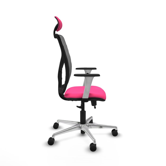 PIQUERAS Y CRESPO Silla de oficina Motilla con mecanismo Sincro/Traslack, Rosa y Gris