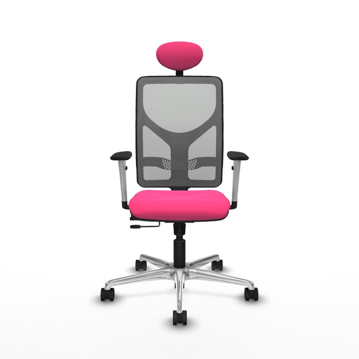 PIQUERAS Y CRESPO Silla de oficina Motilla con mecanismo Sincro/Traslack, Rosa y Gris